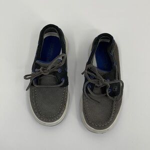 Sperry Topsider Cupsole gray suede deck boat shoe toddler boys 9.5